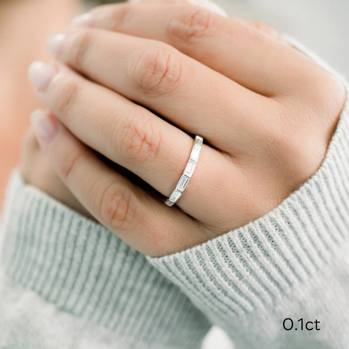 Baguette Cut DE - VS1 Lab Grown Diamond Full Eternity Wedding Band - Doozy Diamonds