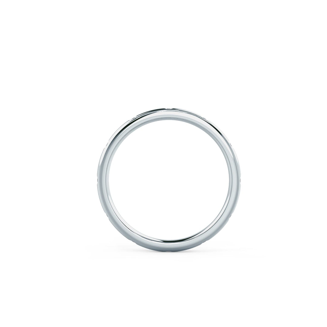Round Cut Lab Grown Diamond Flat Flush Set Wedding Band - Doozy Diamonds