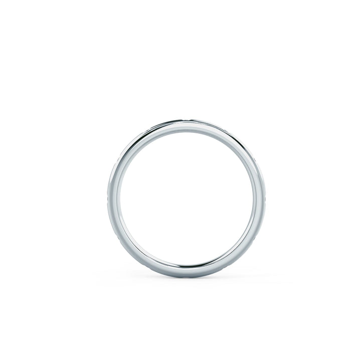 Round Cut Lab Grown Diamond Flat Flush Set Wedding Band - Doozy Diamonds