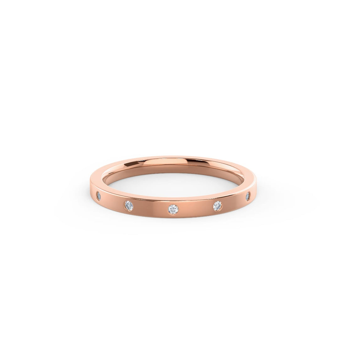 Round Cut Lab Grown Diamond Flat Flush Set Eternity Band - Doozy Diamonds