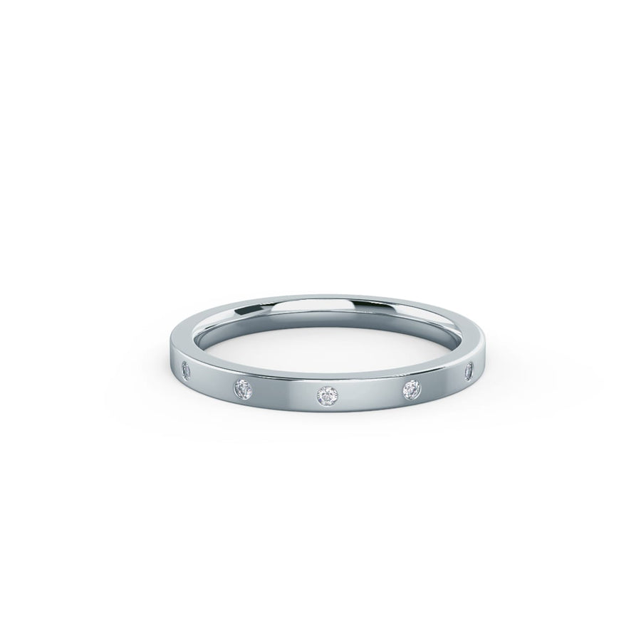 Round Cut Lab Grown Diamond Flat Flush Set Eternity Band - Doozy Diamonds