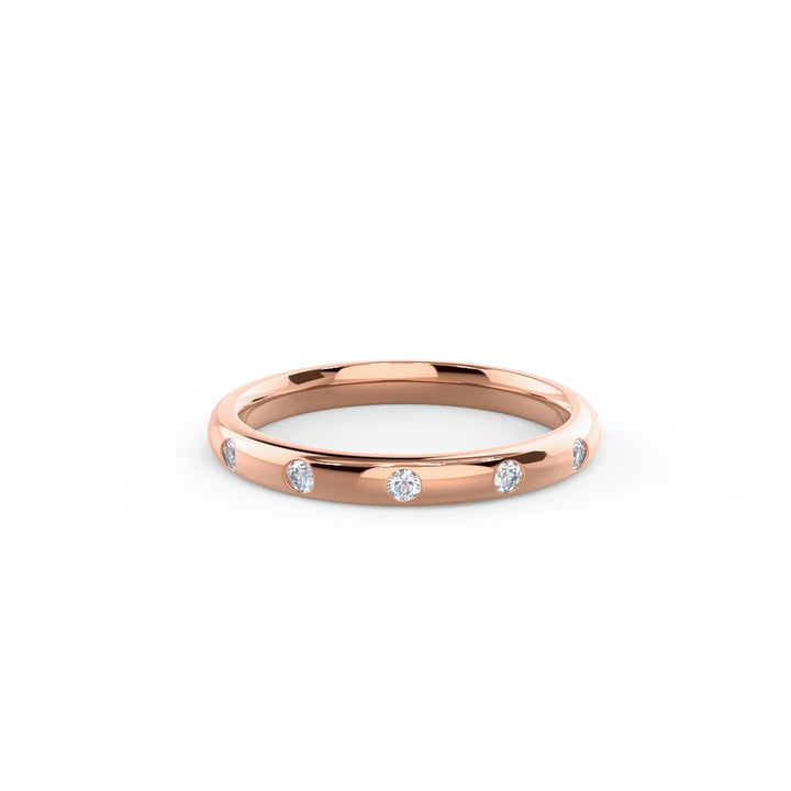 Round Cut Lab Grown Diamond Flush Set Eternity Band - Doozy Diamonds