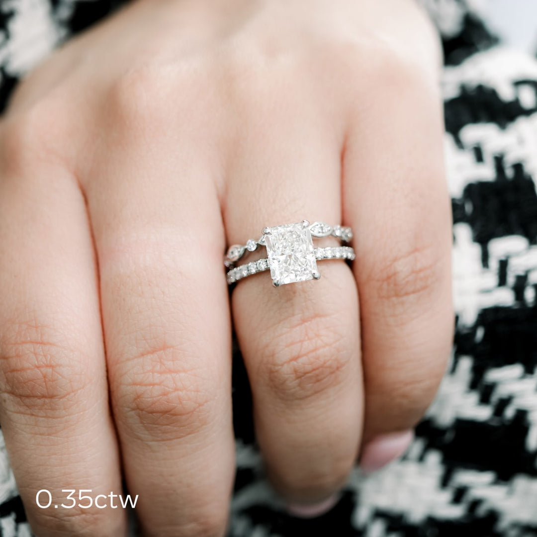 Round DE - VS1 Lab Grown Diamond Petite Pave Wedding Band - Doozy Diamonds