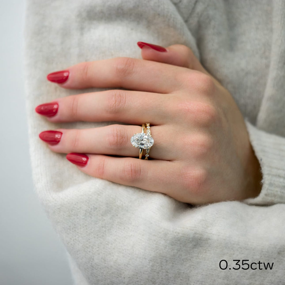 Round DE - VS1 Lab Grown Diamond Petite Pave Wedding Band - Doozy Diamonds
