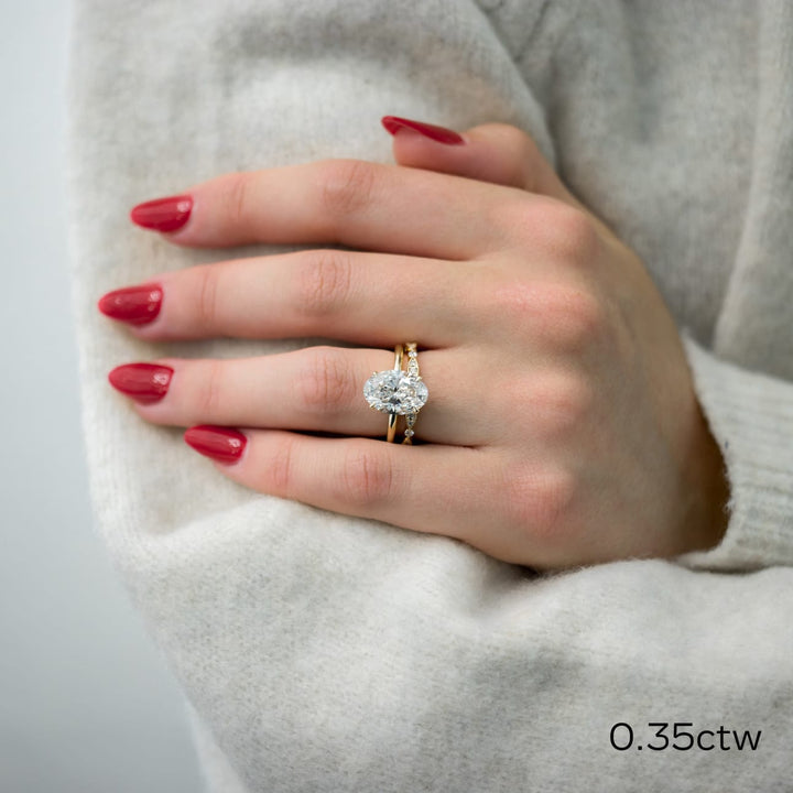 Round DE - VS1 Lab Grown Diamond Petite Pave Wedding Band - Doozy Diamonds