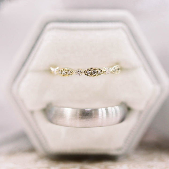 Round DE - VS1 Lab Grown Diamond Petite Pave Wedding Band - Doozy Diamonds