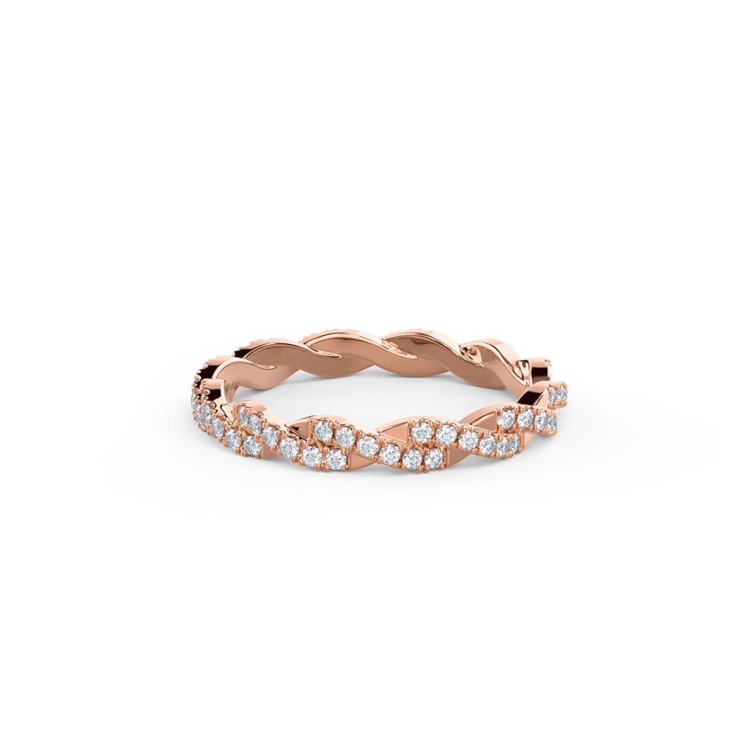 Round Cut Lab Grown Diamond Infinity Twisted Wedding Band - Doozy Diamonds