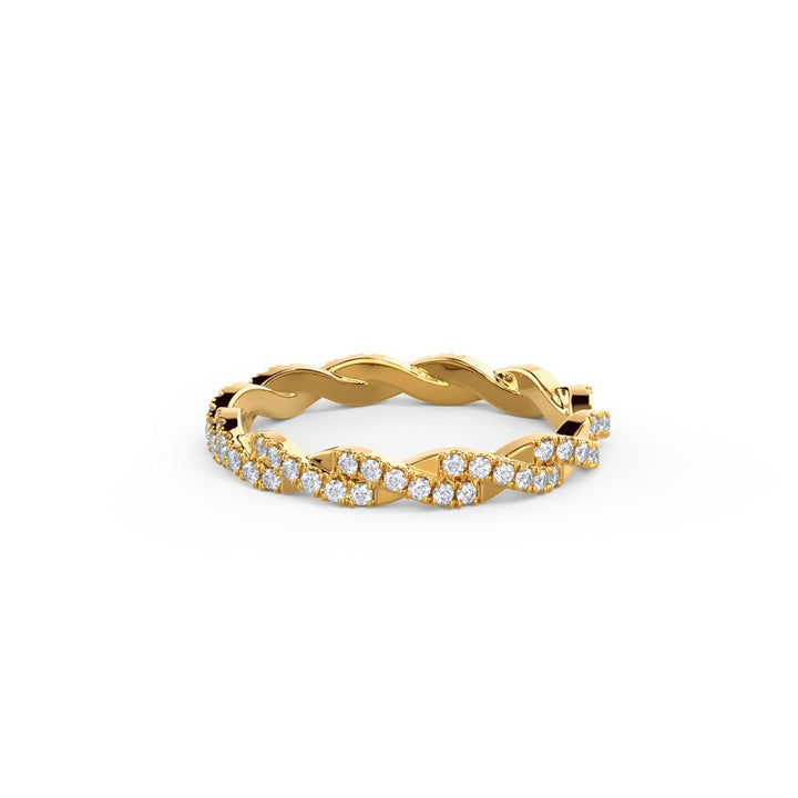 Round Cut Lab Grown Diamond Infinity Twisted Wedding Band - Doozy Diamonds
