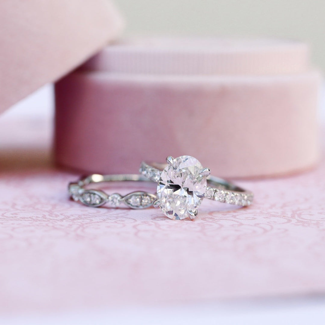 Round DE - VS1 Lab Grown Diamond Petite Pave Wedding Band - Doozy Diamonds