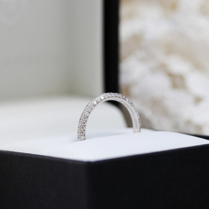 Round DE - VS1 Lab Grown Diamond Three Side Pave Wedding Band - Doozy Diamonds
