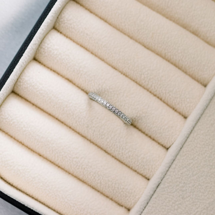 Round DE - VS1 Lab Grown Diamond Three Side Pave Wedding Band - Doozy Diamonds