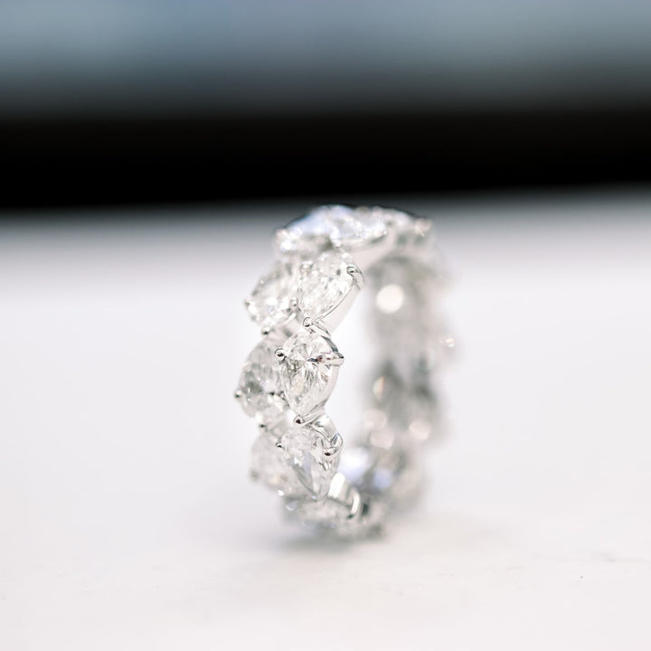 Pear Cut East - West DE - VS1 Lab Grown Diamond Full Eternity Wedding Band - Doozy Diamonds