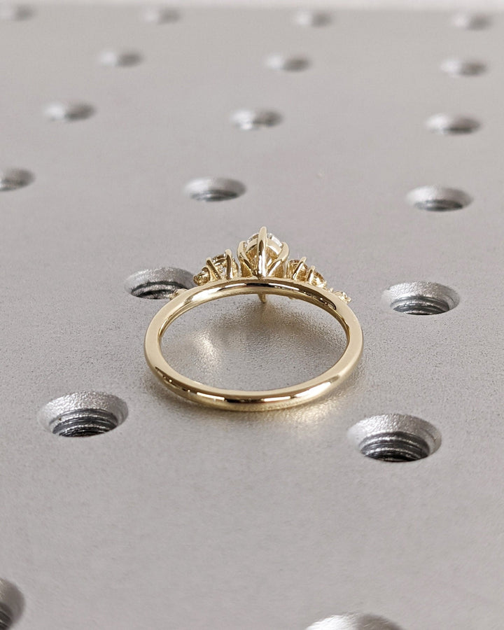 Shop oval cut cluster lab grown diamond engagement ring online