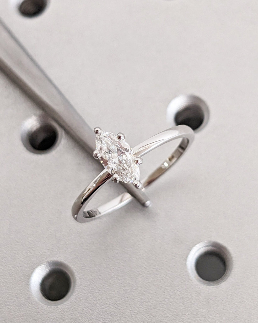 Buy 0.50CT marquise solitaire lab grown diamond engagement ring online