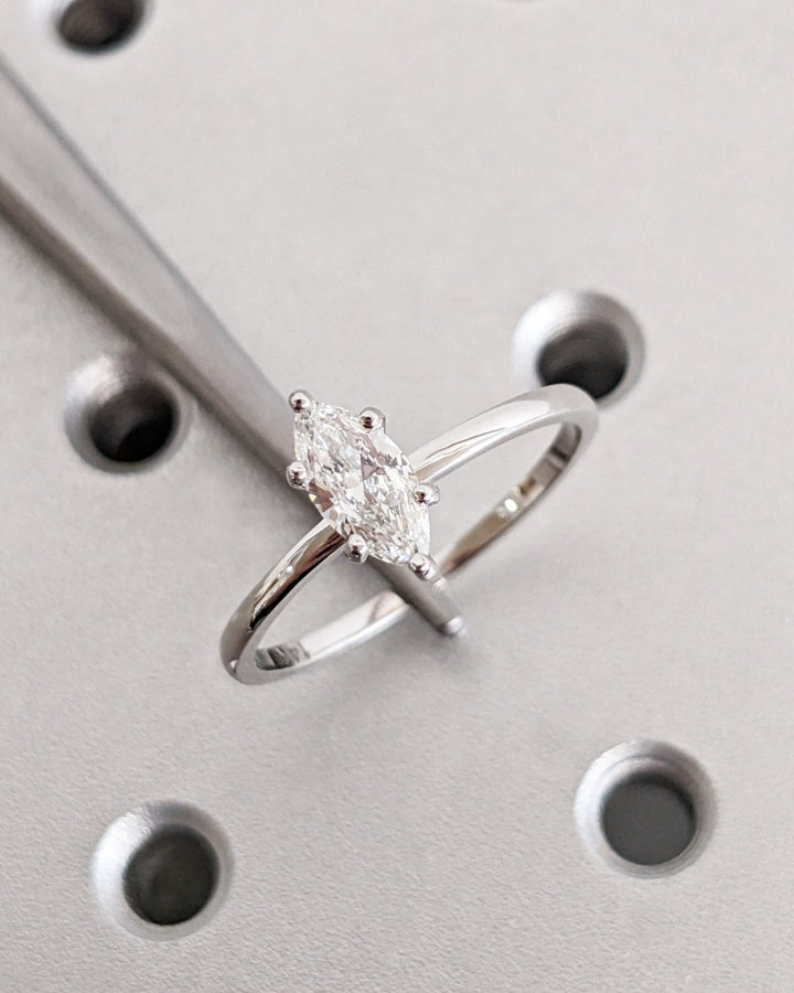 Buy 0.50CT marquise solitaire lab grown diamond engagement ring online