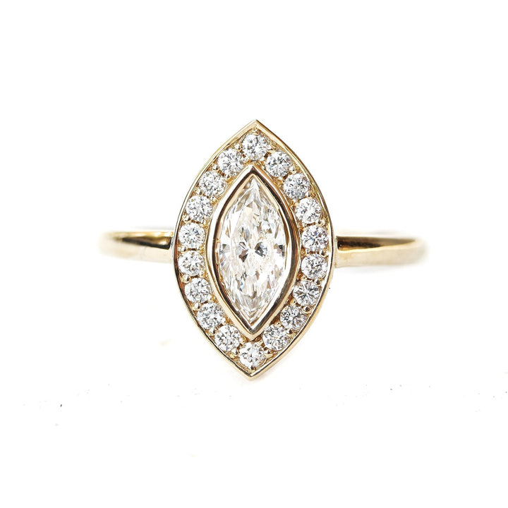 Shop marquise halo lab grown diamond engagement ring