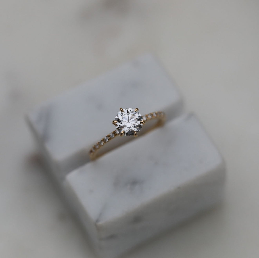 Shop round solitaire lab grown diamond engagement ring