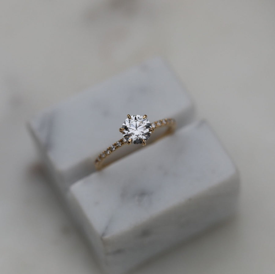 Shop round solitaire lab grown diamond engagement ring