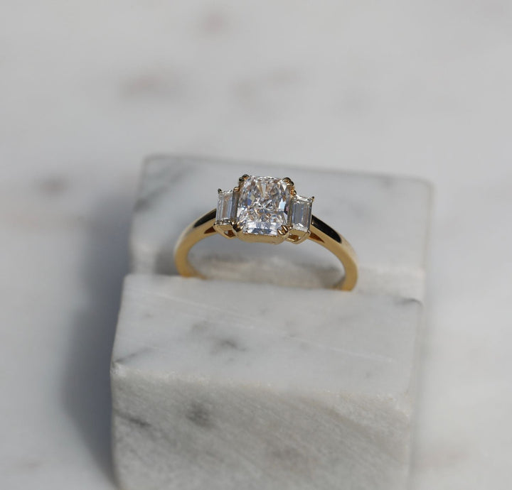 Shop radiant cut solitaire lab grown diamond engagement ring online