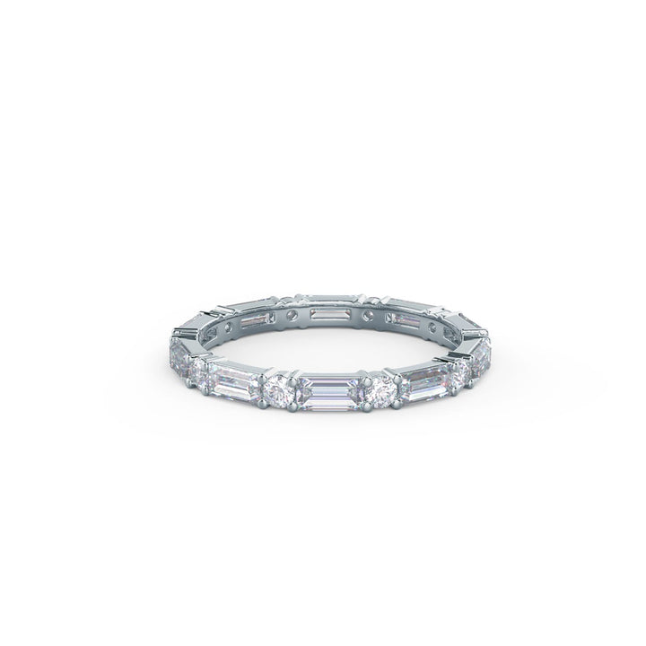 Baguette & Round Cut DE - VS1 Lab Grown Diamond Full Eternity Wedding Band - Doozy Diamonds