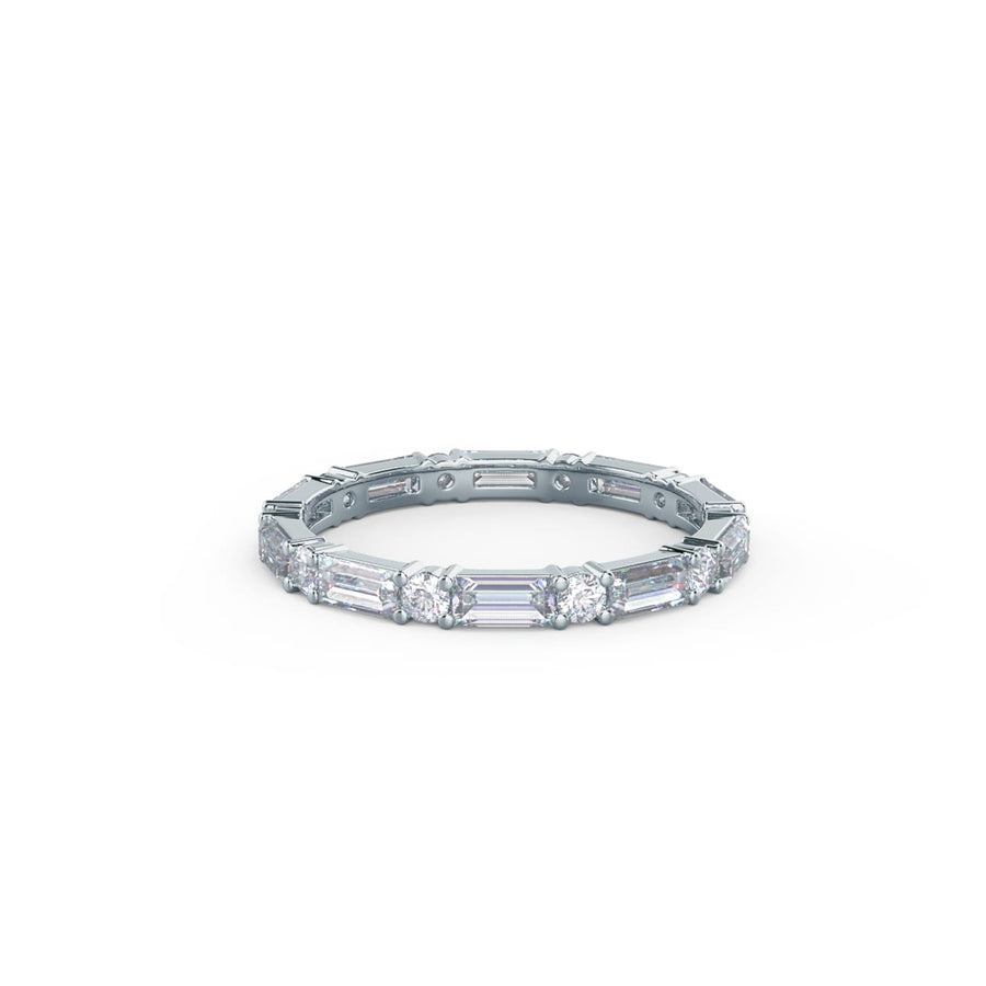 Baguette & Round Cut DE - VS1 Lab Grown Diamond Full Eternity Wedding Band - Doozy Diamonds