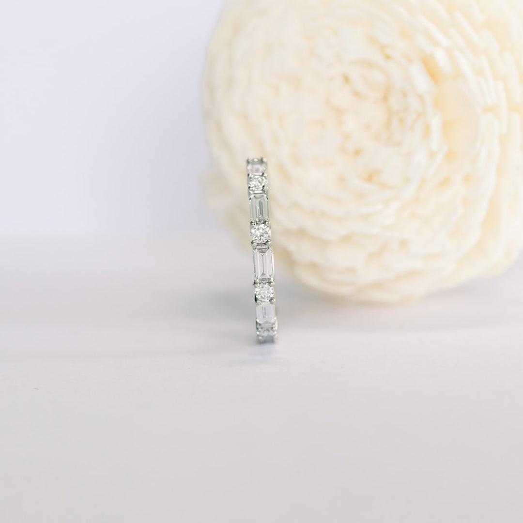 Baguette & Round Cut DE - VS1 Lab Grown Diamond Full Eternity Wedding Band - Doozy Diamonds