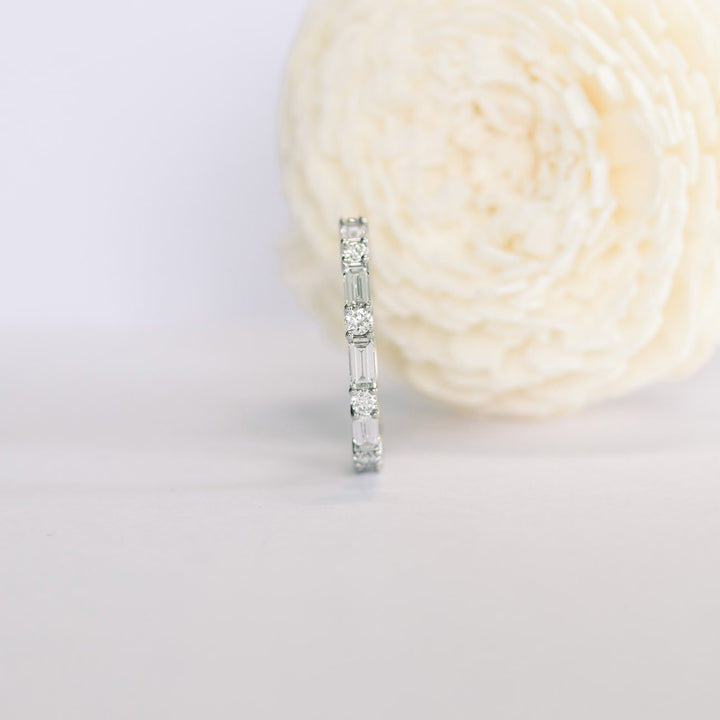 Baguette & Round Cut DE - VS1 Lab Grown Diamond Full Eternity Wedding Band - Doozy Diamonds