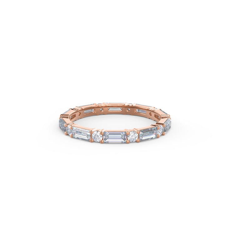Baguette & Round Cut DE - VS1 Lab Grown Diamond Full Eternity Wedding Band - Doozy Diamonds