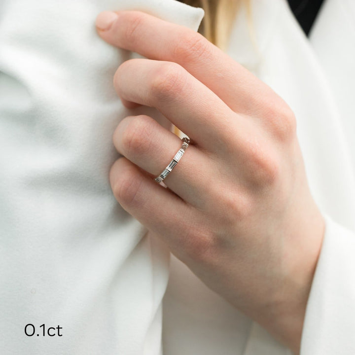 Baguette Cut DE - VS1 Lab Grown Diamond Full Eternity Wedding Band - Doozy Diamonds