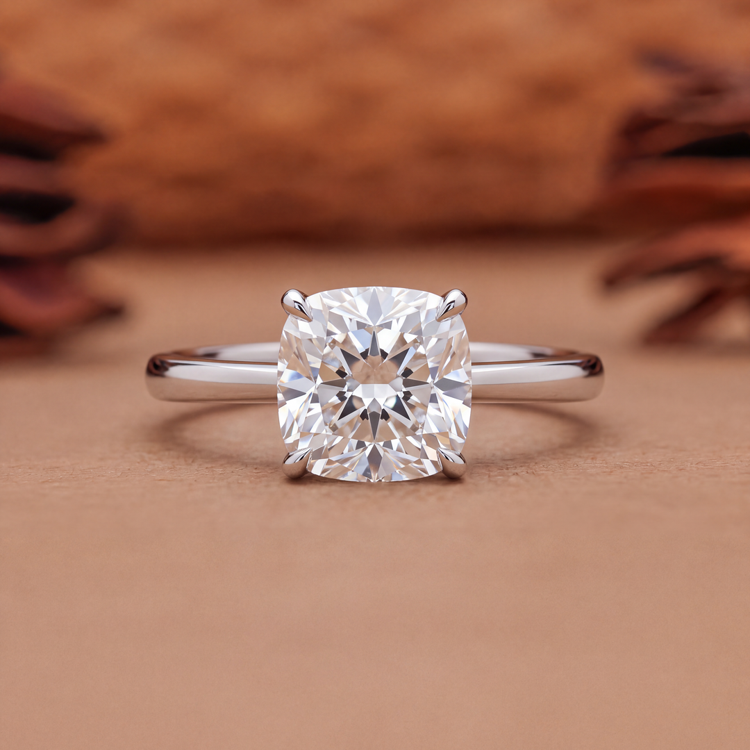 1.0CT Cushion Solitaire E/VS2 Lab Grown Diamond Engagement Ring