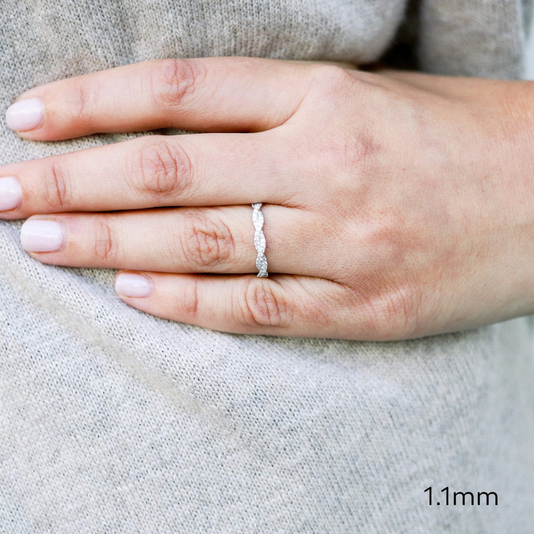 Round Cut Lab Grown Diamond Infinity Twisted Wedding Band - Doozy Diamonds