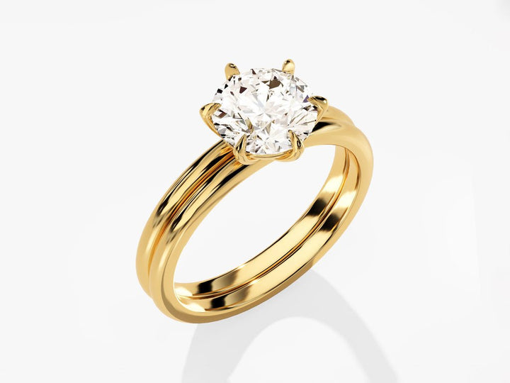 1.50CT Round Cut Solitaire F - VS Lab Grown Diamond Engagement Ring Set - Doozy Diamonds