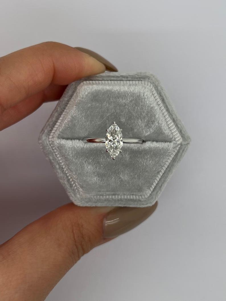 Buy 1.50CT marquise solitaire lab grown diamond engagement ring online