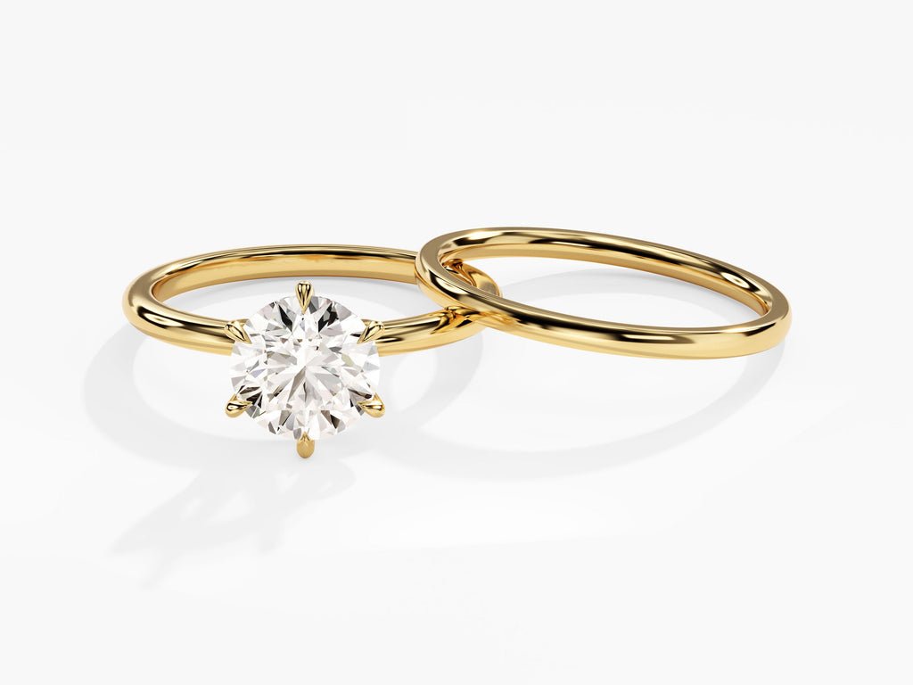 1.50CT Round Cut Solitaire F - VS Lab Grown Diamond Engagement Ring Set - Doozy Diamonds