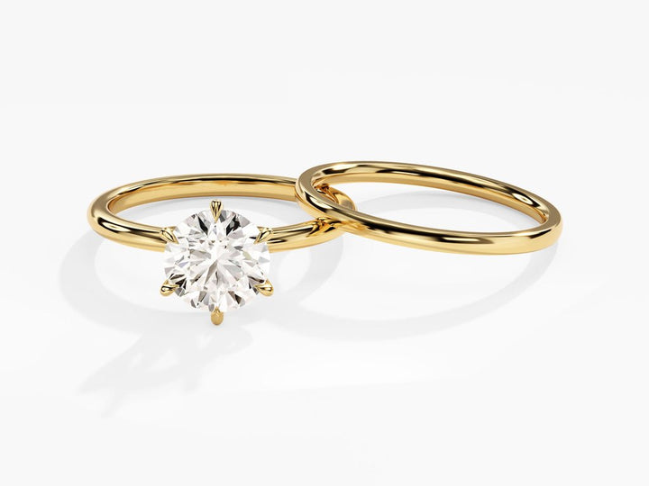 1.50CT Round Cut Solitaire F - VS Lab Grown Diamond Engagement Ring Set - Doozy Diamonds