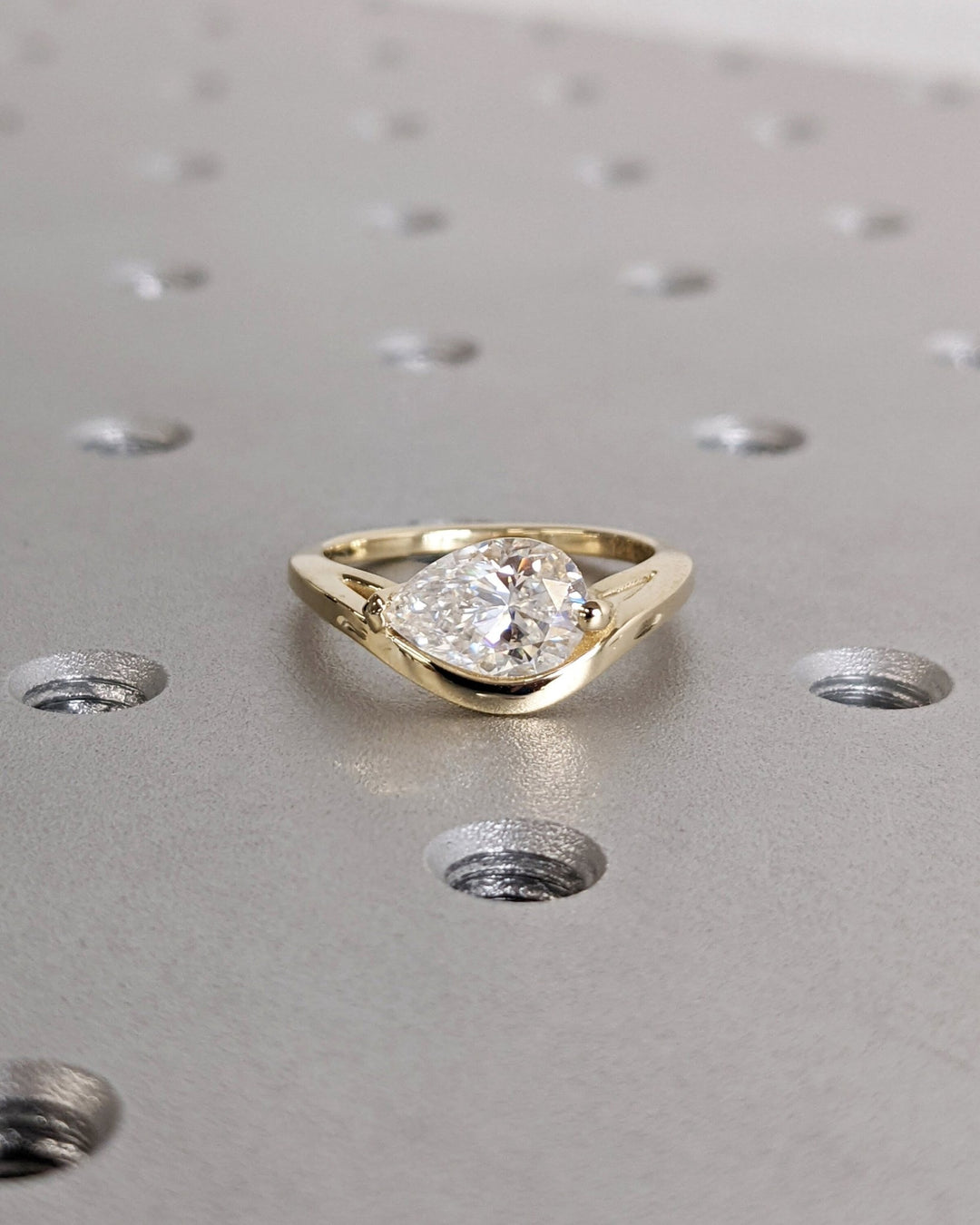 1.50CT pear solitaire lab grown diamond engagement ring for sale
