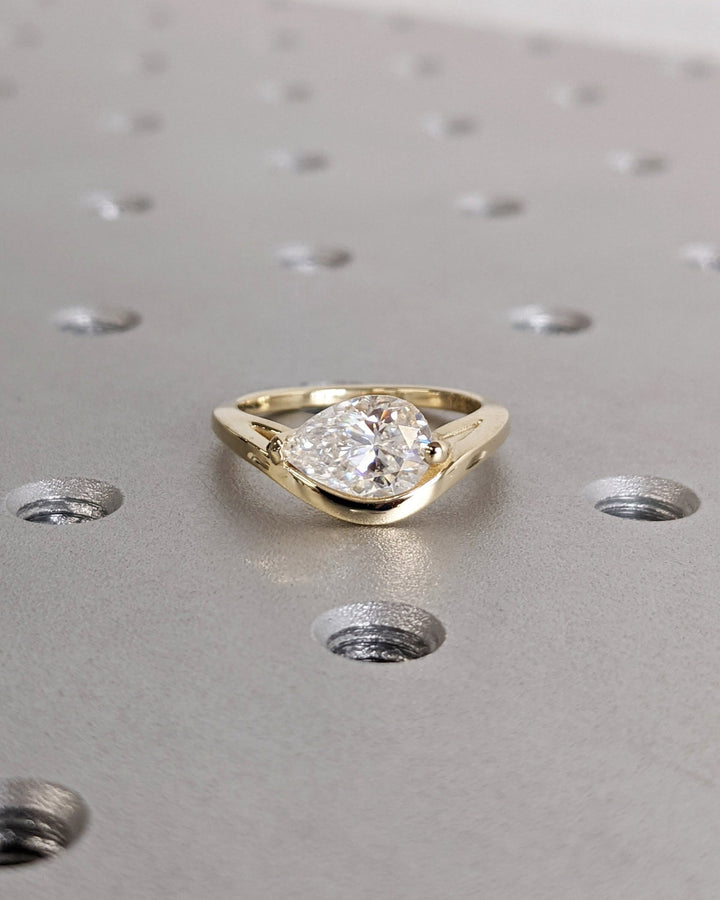 1.50CT pear solitaire lab grown diamond engagement ring for sale