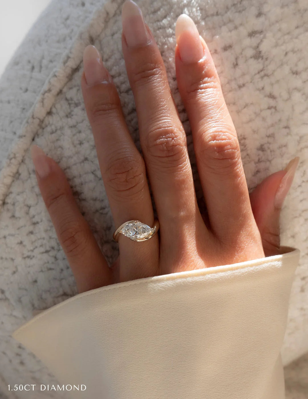 Marquise Diamond Engagement Ring in East West Style