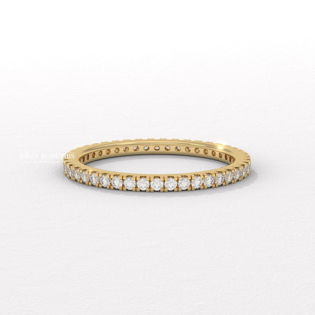 1.90MM Eternity round diamond wedding band front view