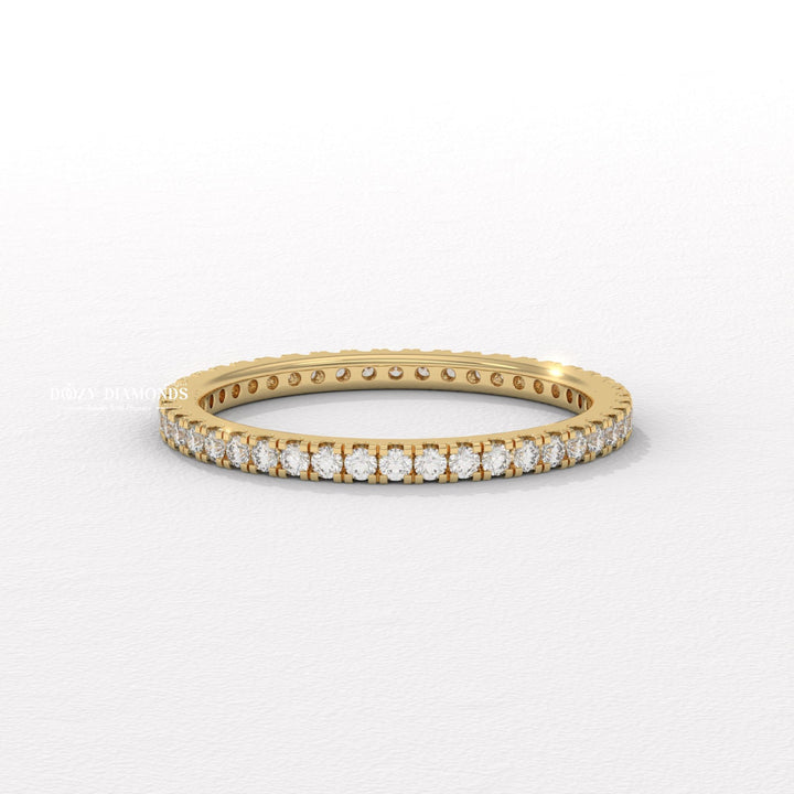1.90MM Eternity round diamond wedding band front view