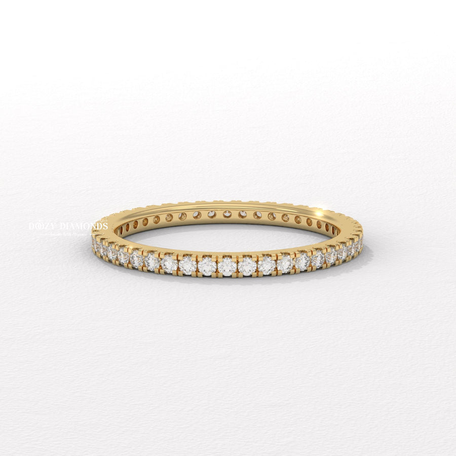 1.90MM Eternity round diamond wedding band front view