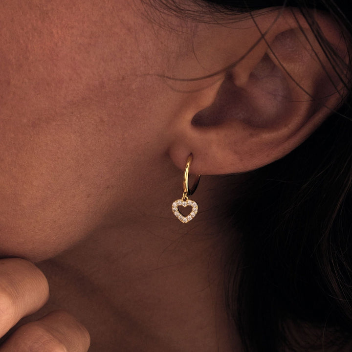 Heart Shape Hoop Diamond Earrings for Women - Doozy Diamonds