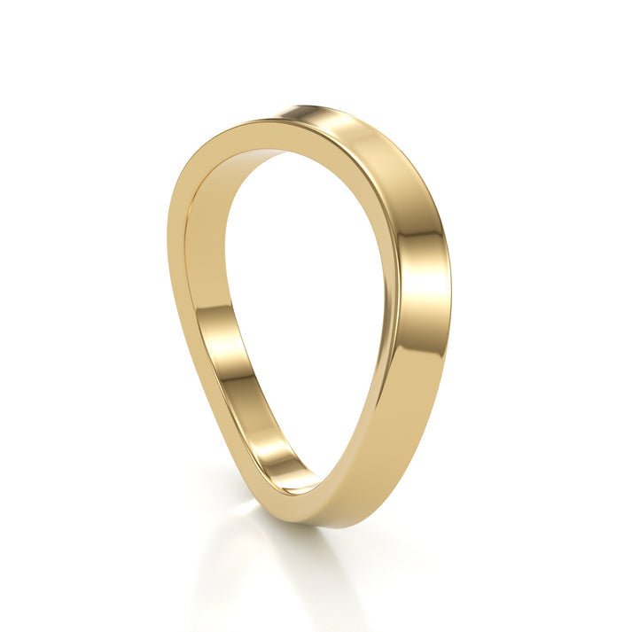 14k|18K Solid Gold Unique Curved Wedding Band for Women - Doozy Diamonds