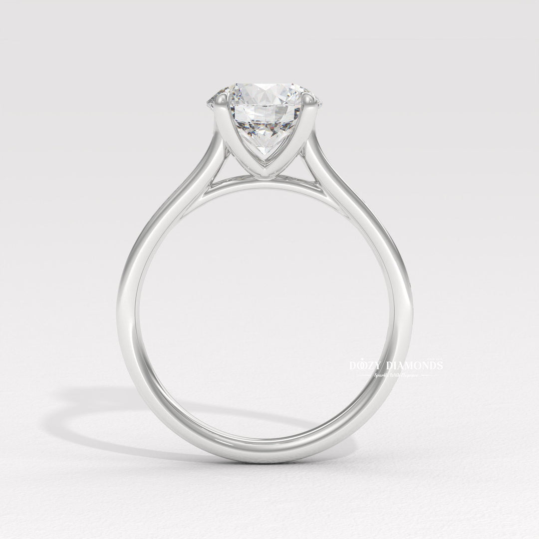 Round pave engagement ring with brilliant diamond sparkle