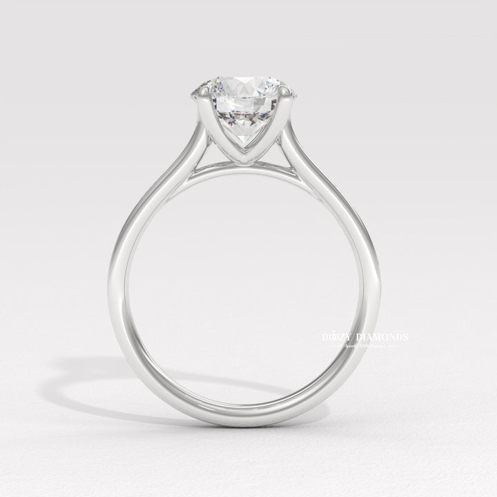 Round pave engagement ring with brilliant diamond sparkle