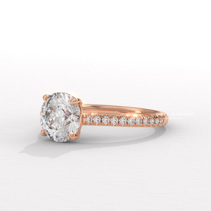 Shop the round cut pave engagement ring collection online
