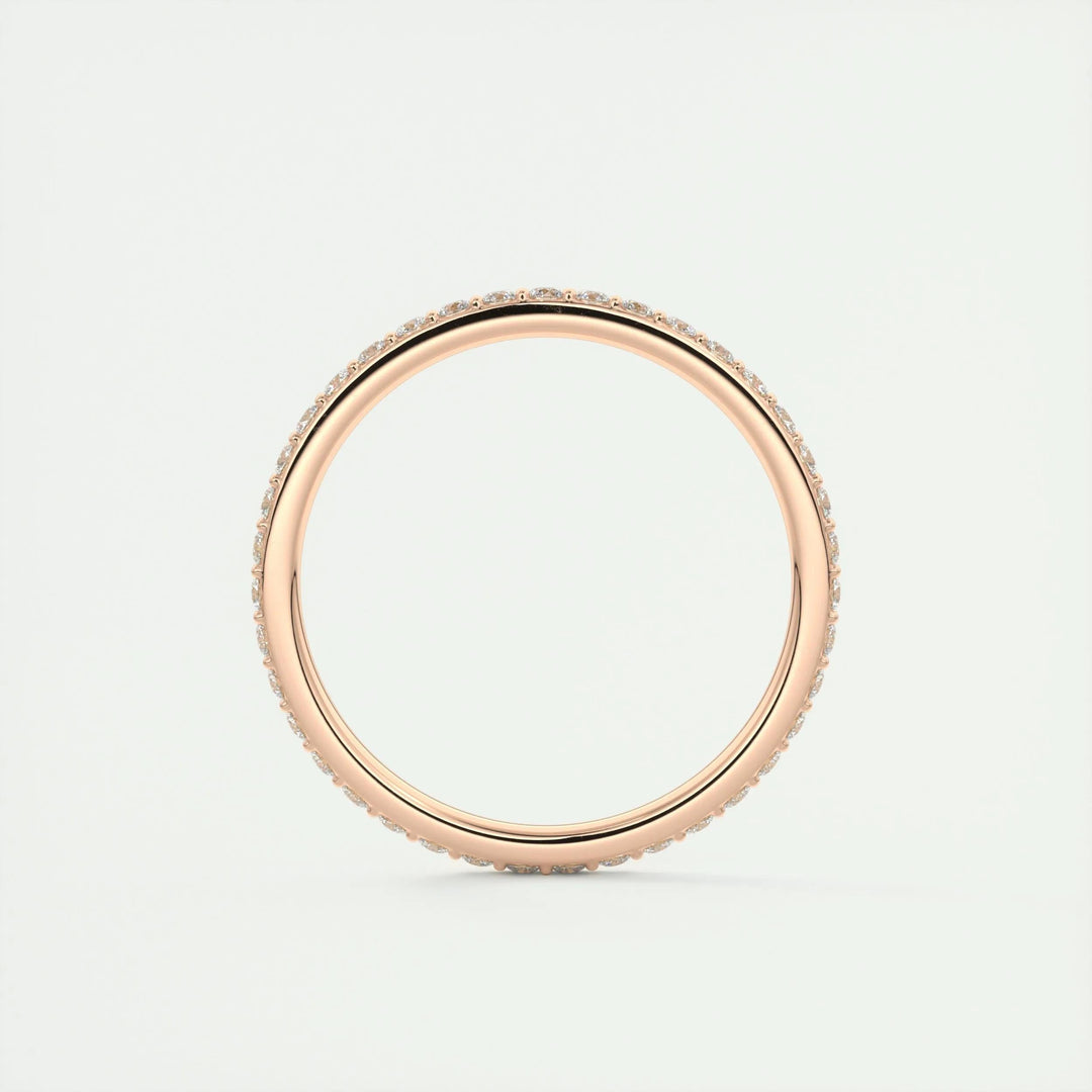 Handcrafted Round Brilliant diamond wedding band