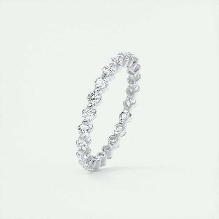 Ethically sourced round brilliant diamond eternity band