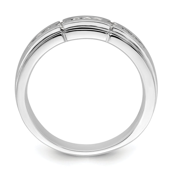 3.5mm Round Cut Lab Grown Men's Wedding Band In White Gold - Doozy Diamonds
