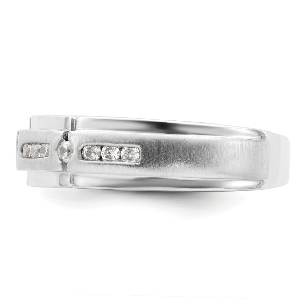 3.5mm Round Cut Lab Grown Men's Wedding Band In White Gold - Doozy Diamonds